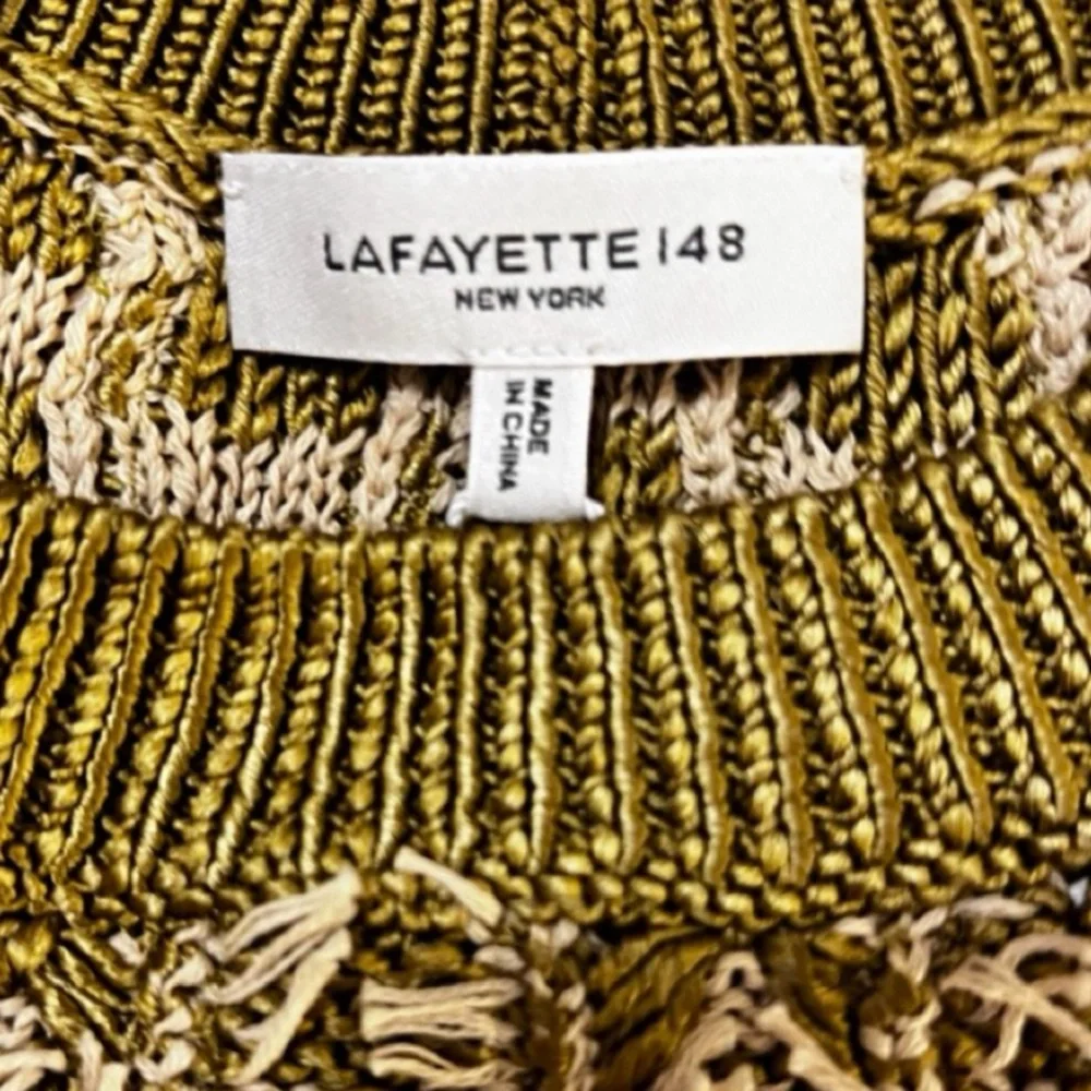 NWT Lafayette 148 New York Textured Stitch Crewneck Sweater Size S